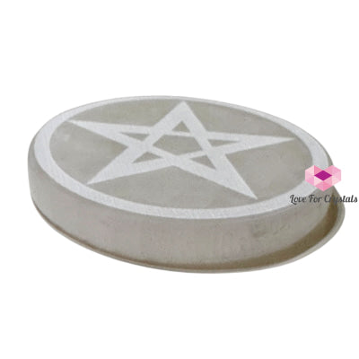 Selenite 10cm Pentagram Charger with stand (Peru) Pre-coded activated 10cm Selenite