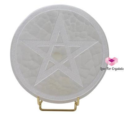 Selenite 10cm Pentagram Charger with stand (Peru) Pre-coded activated 10cm Selenite