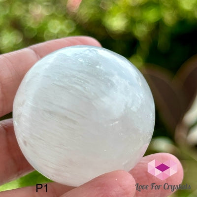 Selenite 30-35Mm Sphere With Wooden Stand (Morocco) Photo 1 Crystal Ball