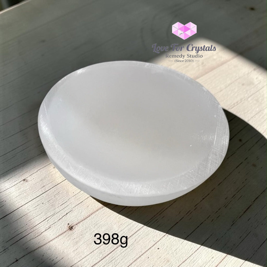 Selenite Cleansing/Charging Bowl 10cm (Morocco) Pre-coded & Activated - 398g 100mm - Selenite