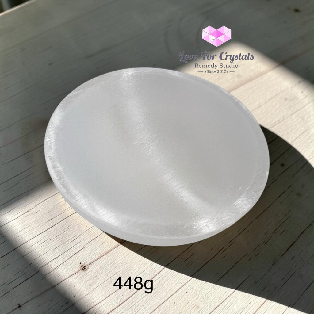 Selenite Cleansing/Charging Bowl 10cm (Morocco) Pre-coded & Activated - 448g 100mm - Selenite