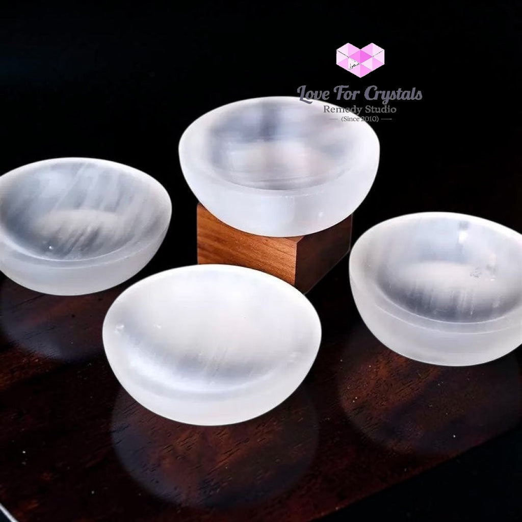Selenite Cleansing/Charging Bowl 9-10cm (Morocco) Pre-coded & Activated - Selenite
