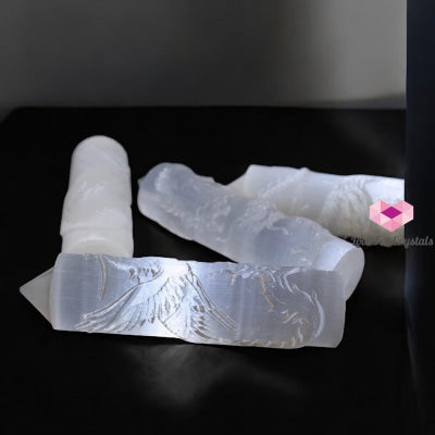 Selenite Dragon Tower (10cm) Morocco Light of the Ancients – Guardian of Clarity (Pre-coded Activated) 10 cm (random