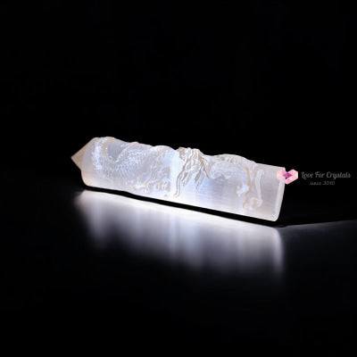 Selenite Dragon Tower (10cm) Morocco Light of the Ancients – Guardian of Clarity (Pre-coded Activated) 10 cm (random