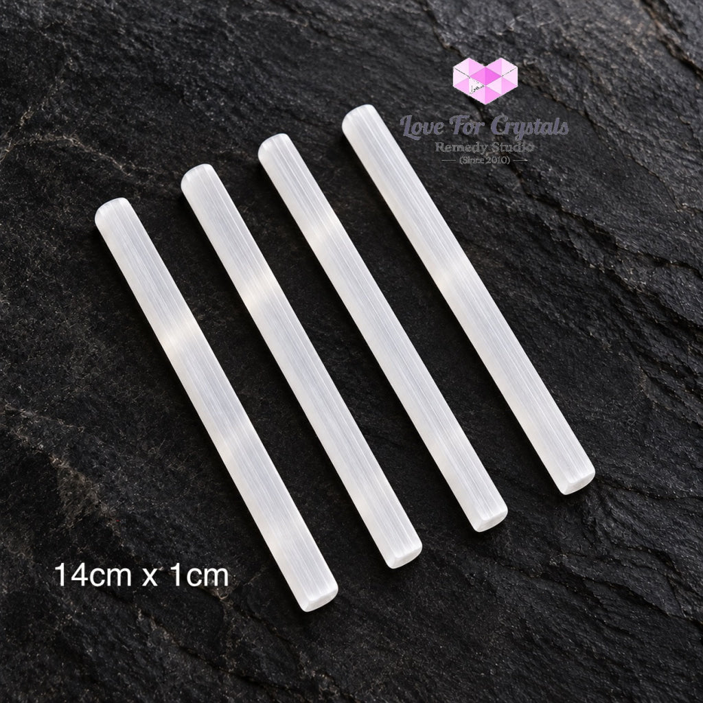 Selenite Grid Sticks – Pack of 4 - 14cm x 1cm Pack of 4