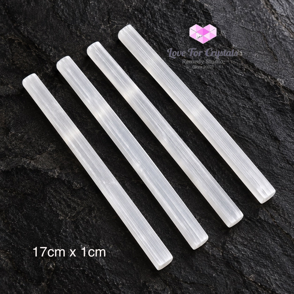 Selenite Grid Sticks – Pack of 4 - 17cm x 1cm Pack of 4