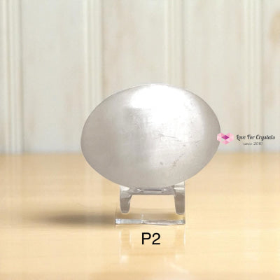 Selenite Palm Stone with stand 50mm Photo 2 Selenite