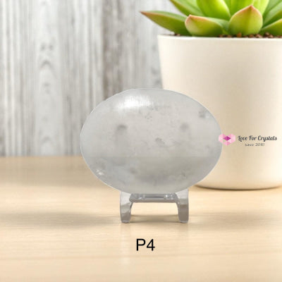 Selenite Palm Stone with stand 50mm Photo 4 Selenite