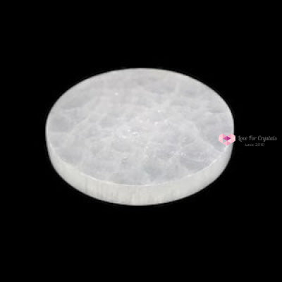 Selenite Round 4” Charging Plate (Morocco) Per Piece 4” x 12mm thick Selenite