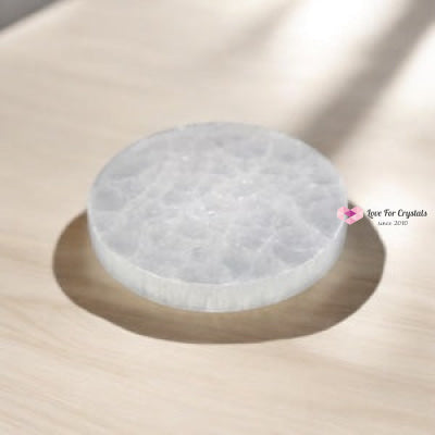 Selenite Round 4” Charging Plate (Morocco) Per Piece 4” x 12mm thick Selenite