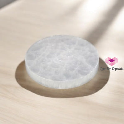 Selenite Round 4” Charging Plate (Morocco) Per Piece 4” x 12mm thick Selenite