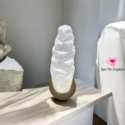 Selenite Tower with Lamp Base (15 cm) 15cm Random Piece Selenite