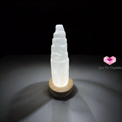 Selenite Tower with Lamp Base (15 cm) 15cm Random Piece Selenite