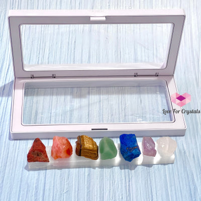 Selenite Wand Stick With 7 Chakra Raw Stones Gift Set Crystals