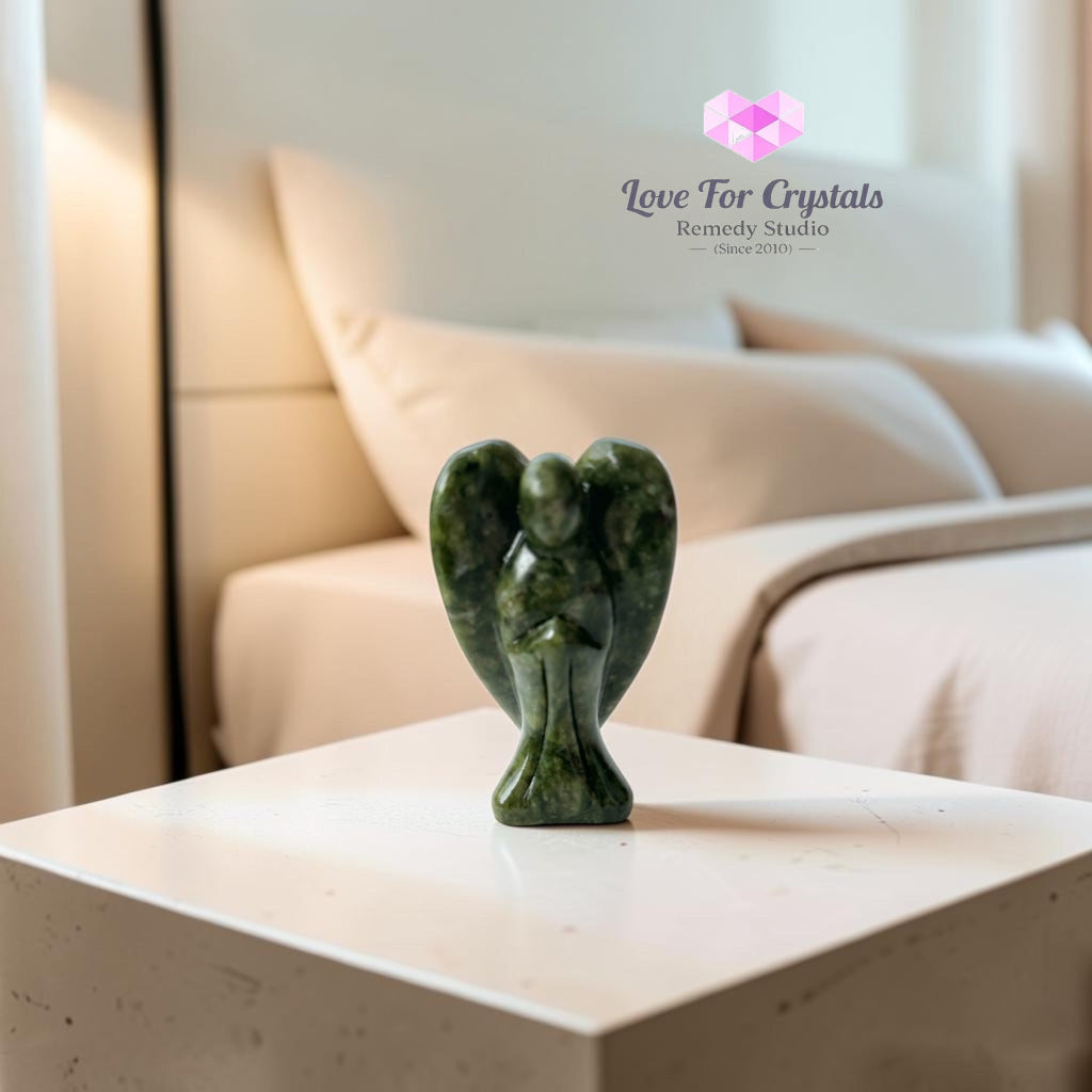 Serpentine Jade Angel 80mm (Archangel Raphael’s Blessings) - 80mm - Jade