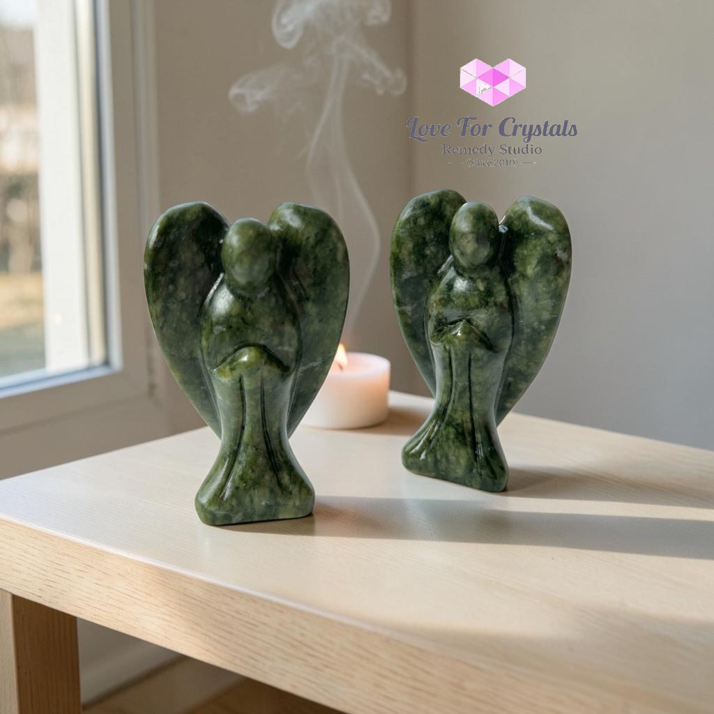 Serpentine Jade Angel 80mm (Archangel Raphael’s Blessings) - 80mm - Jade