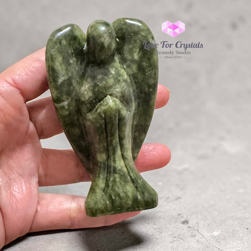 Serpentine Jade Angel 80mm (Archangel Raphael’s Blessings) - 80mm - Jade