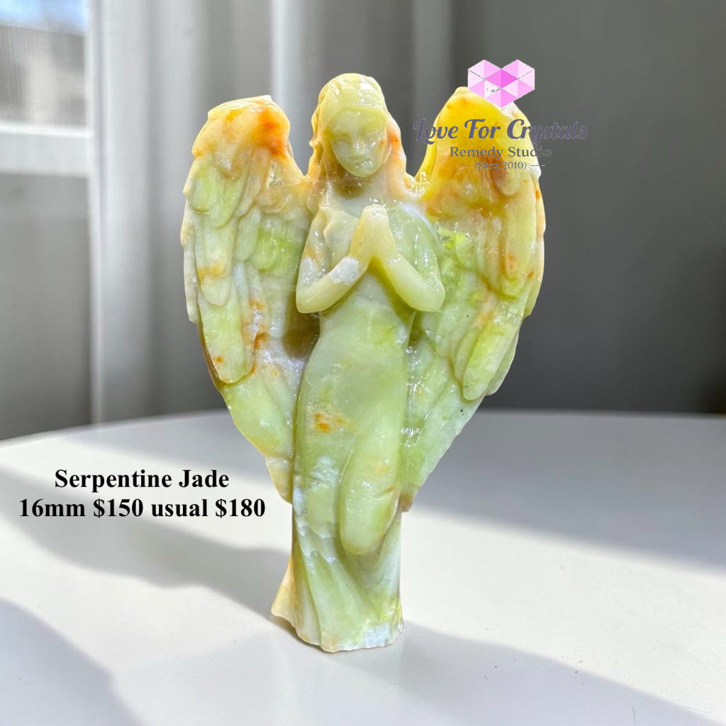 Serpentine Jade Guardian Angel 16cm (Pre-order) - 16cm - Jade