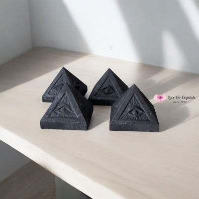 Shungite/Graphite Compounded Eye Pyramid 50mm (Protection • Gadget Cleansing) Pre-coded Activated 50mm Random Piece