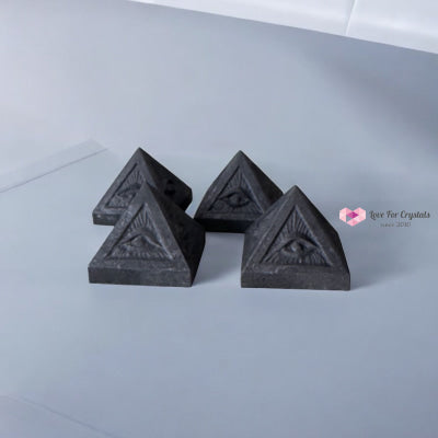 Shungite/Graphite Compounded Eye Pyramid 50mm (Protection • Gadget Cleansing) Pre-coded Activated 50mm Random Piece