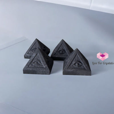 Shungite/Graphite Compounded Eye Pyramid 50mm (Protection • Gadget Cleansing) Pre-coded Activated 50mm Random Piece