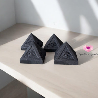 Shungite/Graphite Compounded Eye Pyramid 50mm (Protection • Gadget Cleansing) Pre-coded Activated 50mm Random Piece
