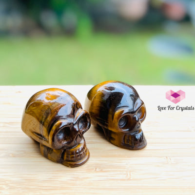 Skulls Crystal Carved 50Mm Tigers Eye (Per Piece) Carving