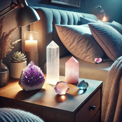 Sleep Well For The Modern World Crystal Set (Amethyst Aquamarine Pink Tourmaline Selenite) Sets