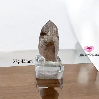 Smoky Lemurian Quartz Raw Points with Acrylic Stand (Brazil) 37g 45mm Lemurian Seed