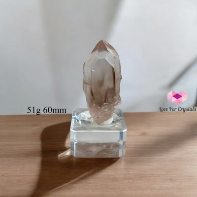 Smoky Lemurian Quartz Raw Points with Acrylic Stand (Brazil) 51g 60mm Lemurian Seed