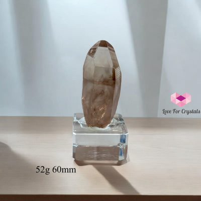 Smoky Lemurian Quartz Raw Points with Acrylic Stand (Brazil) 52g 60mm Lemurian Seed