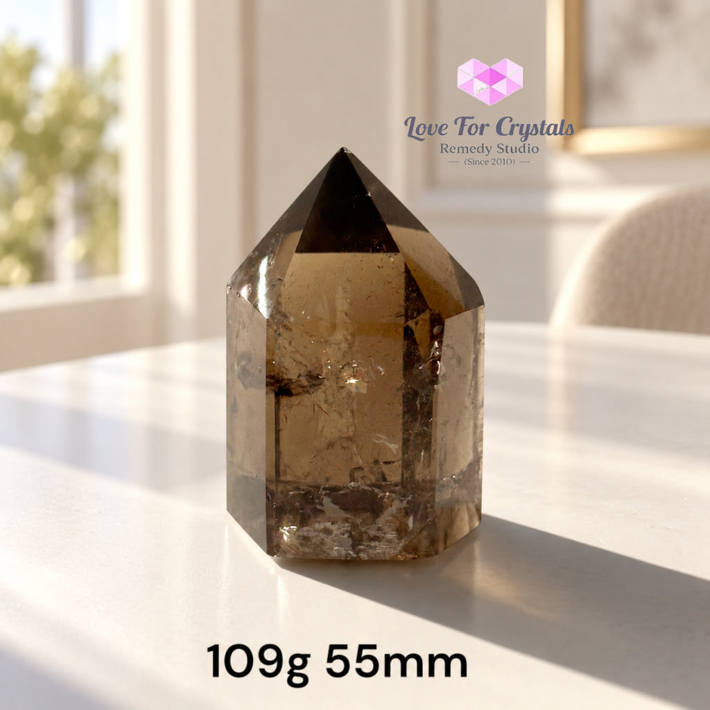 Smoky Quartz AAA Tower (Brazil) - 109g 55mm - Smoky quartz