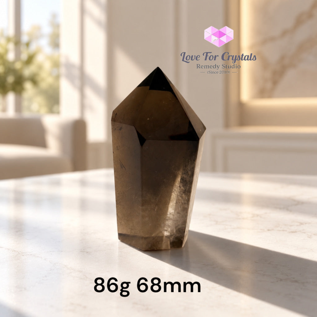 Smoky Quartz AAA Tower (Brazil) - 86g 68mm - Smoky quartz