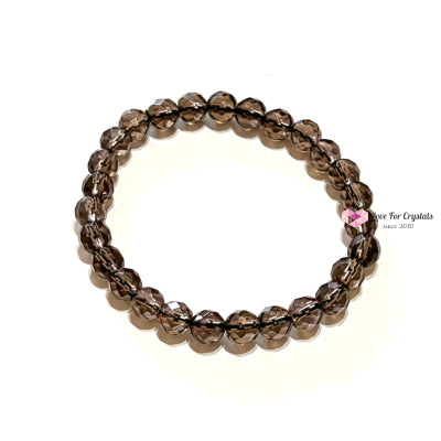 Smoky Quartz Gemstone Energy Bracelet (Grounding) 6Mm Faceted