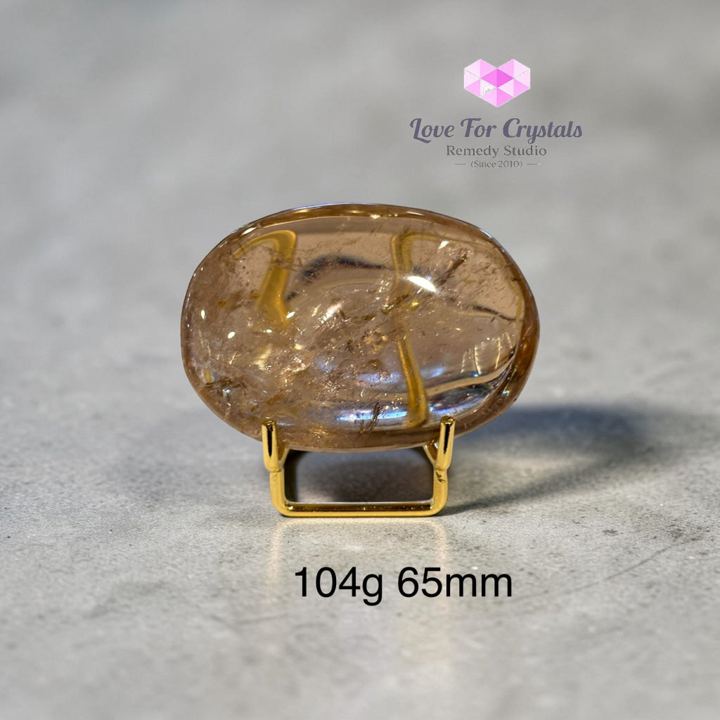 Smoky Quartz Palm Stone (Aura Repair stone) encoded & activated 104g 65mm Palm stone