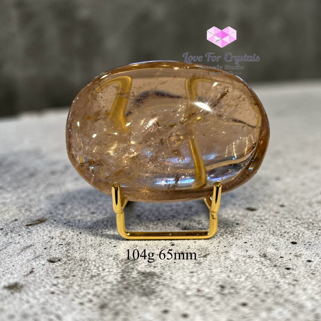 Smoky Quartz Palm Stone (Aura Repair stone) encoded & activated 104g 65mm Palm stone