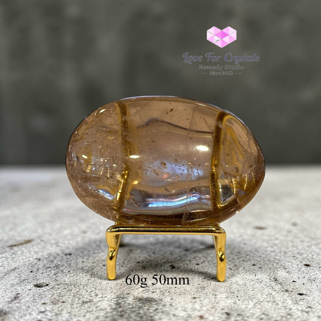 Smoky Quartz Palm Stone (Aura Repair stone) encoded & activated 60g 50mm Palm stone