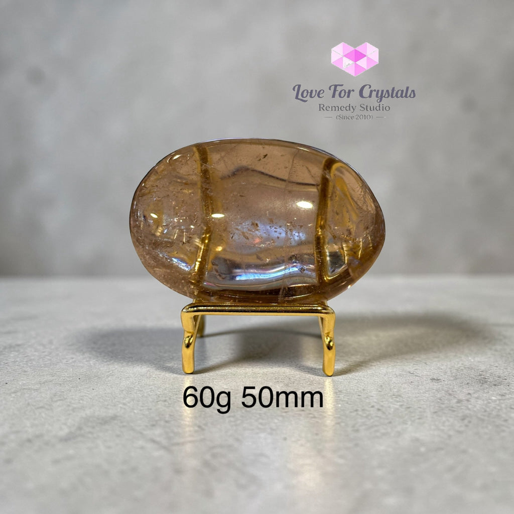 Smoky Quartz Palm Stone (Aura Repair stone) encoded & activated 60g 50mm Palm stone