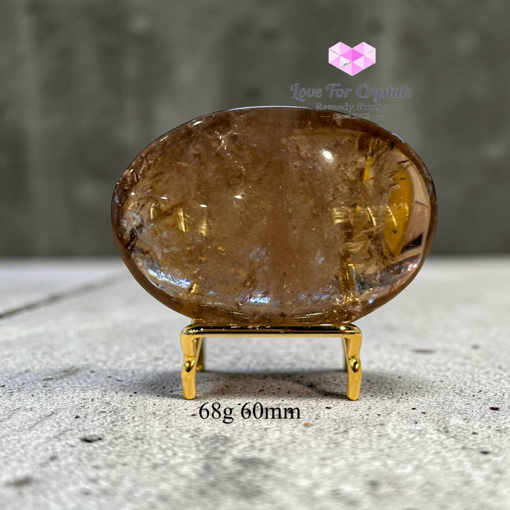 Smoky Quartz Palm Stone (Aura Repair stone) encoded & activated 68g 60mm Palm stone