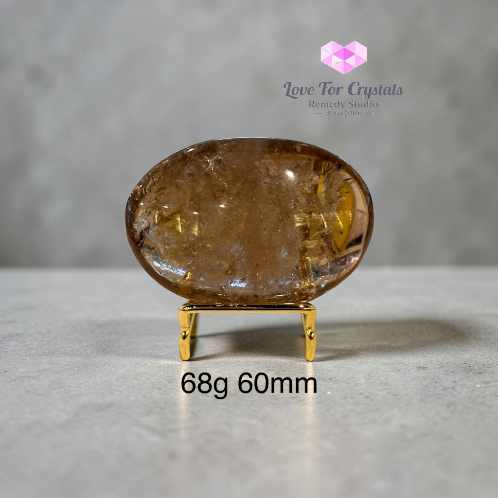 Smoky Quartz Palm Stone (Aura Repair stone) encoded & activated 68g 60mm Palm stone