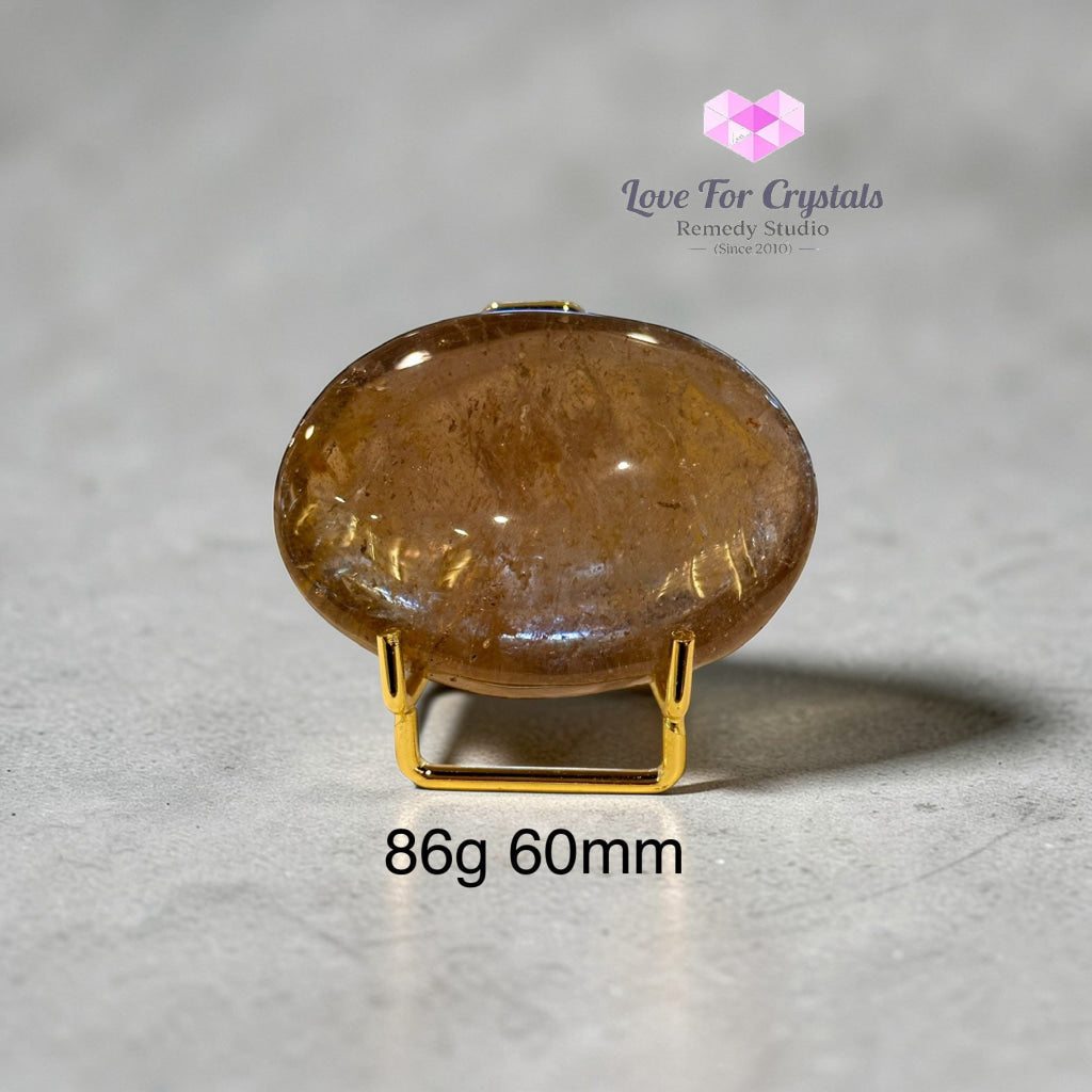 Smoky Quartz Palm Stone (Aura Repair stone) encoded & activated 86g 60mm Palm stone