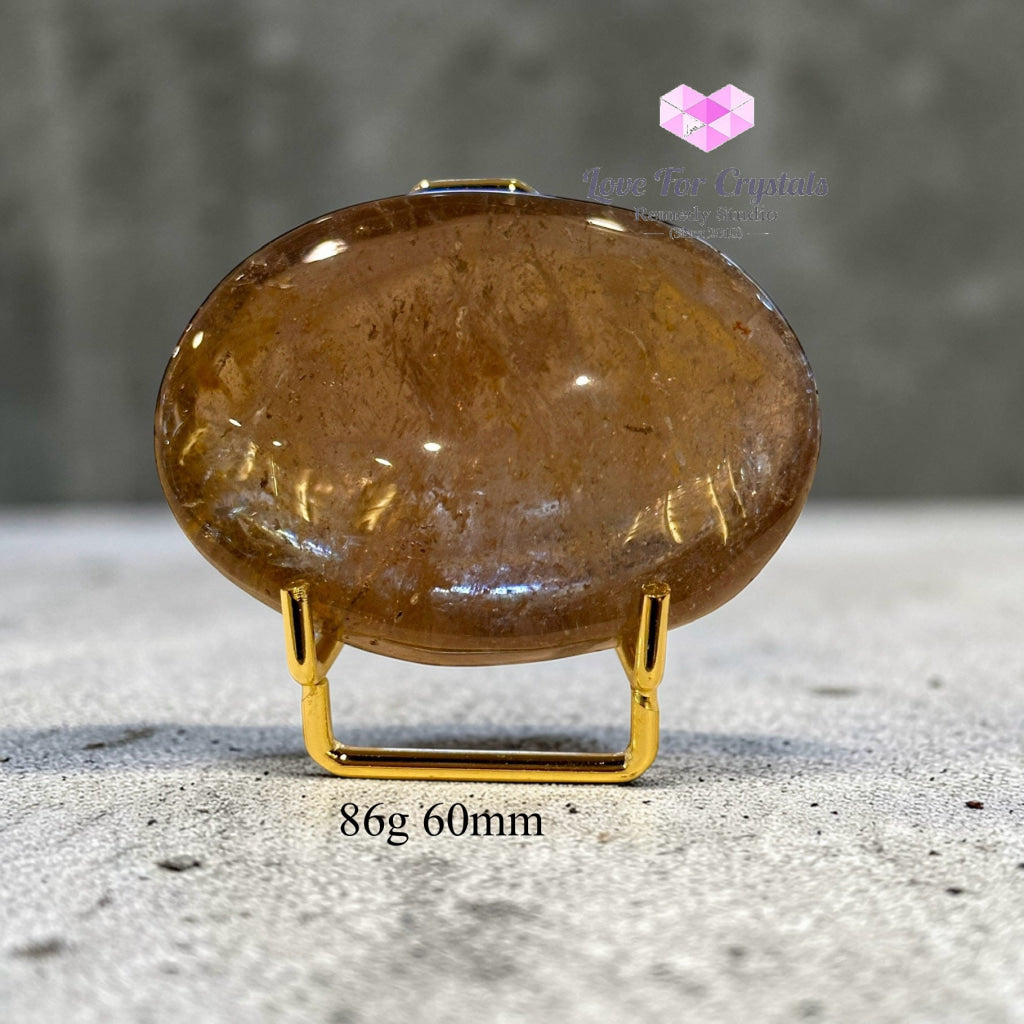 Smoky Quartz Palm Stone (Aura Repair stone) encoded & activated 86g 60mm Palm stone