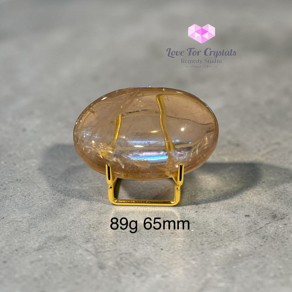 Smoky Quartz Palm Stone (Aura Repair stone) encoded & activated 89g 65mm Palm stone