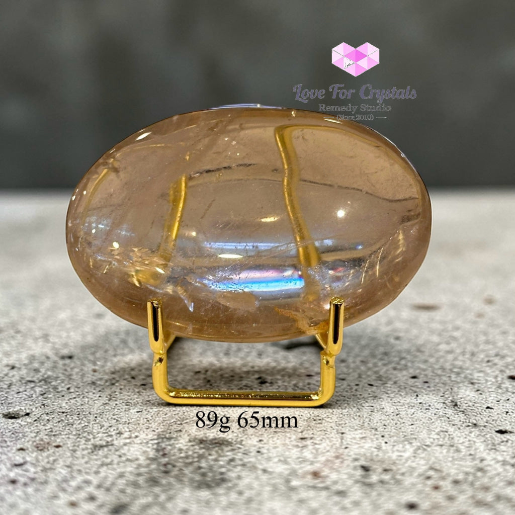 Smoky Quartz Palm Stone (Aura Repair stone) encoded & activated 89g 65mm Palm stone