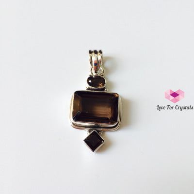 Smoky Quartz Rectangular In 925 Silver Pendant Pendants & Necklaces