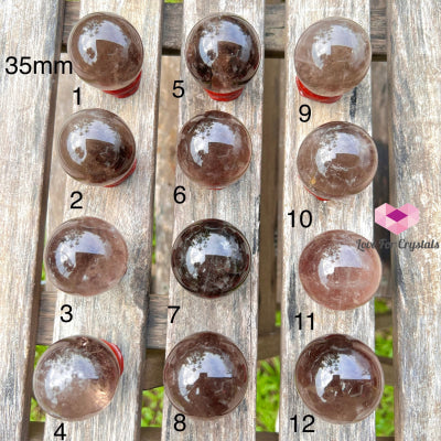 Smoky Quartz Sphere (Brazil) Per Piece P2 (35Mm) Crystal Spheres