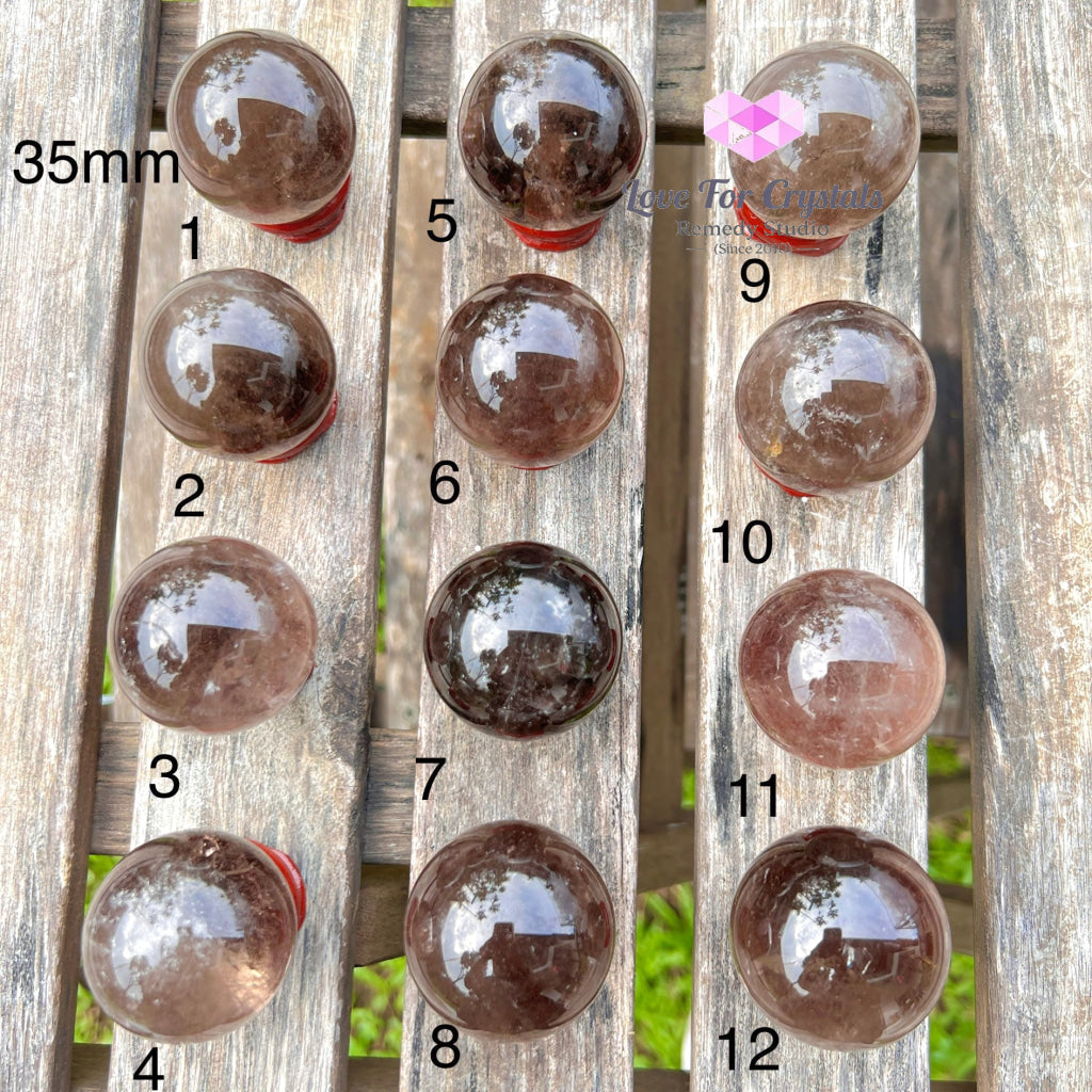 Smoky Quartz Sphere (Brazil) Per Piece P2 (35Mm) Crystal Spheres