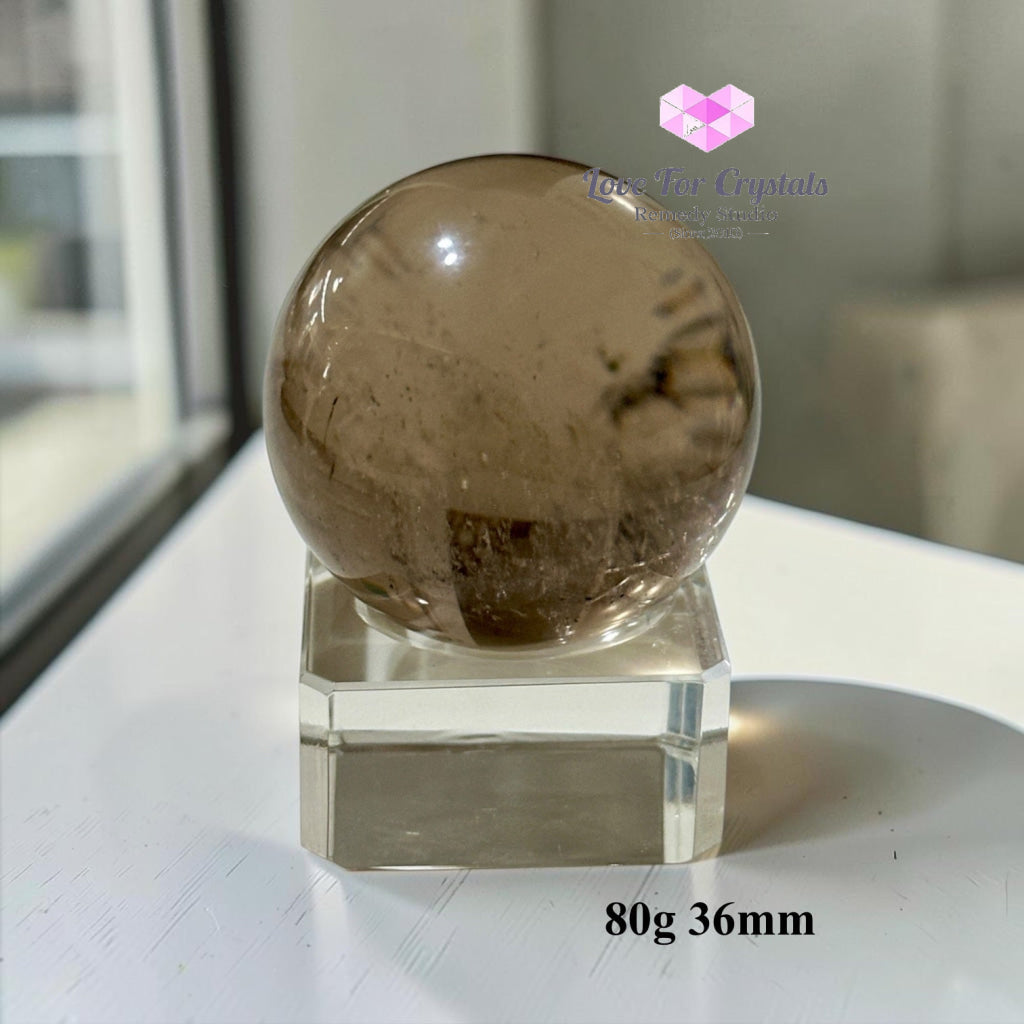 Smoky Quartz Sphere with stand 36-45mm - 80g 36mm - Smoky quartz
