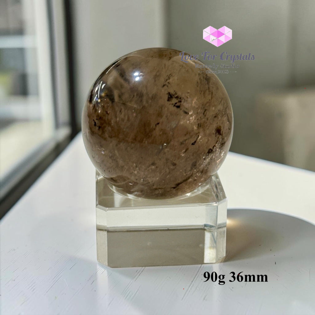 Smoky Quartz Sphere with stand 36-45mm - 90g 36mm - Smoky quartz