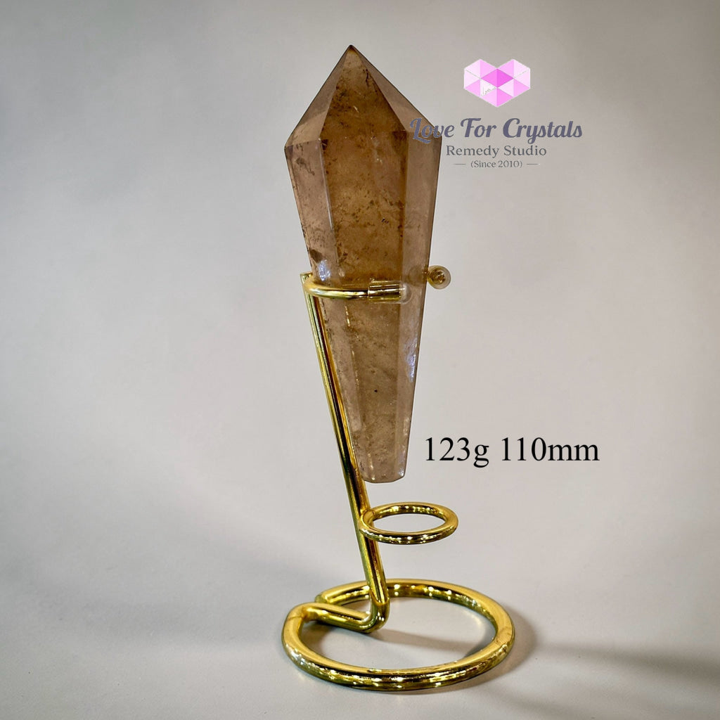 Smoky Quartz Sword of Protection (Brazil) with Stand (Pre-coded & Activated) 123g 110mm Smoky quartz